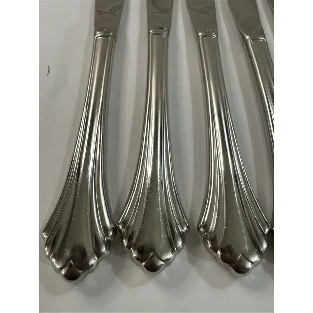 Set Of 6 Oneida Bancroft 18/8 Stainless Flatware Dinner Knives 9